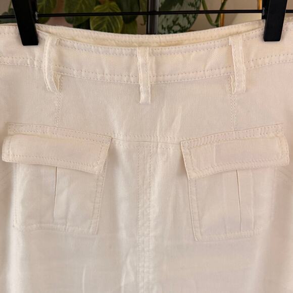 Diane von Furstenberg Linen Blend White Midi Skirt 6 Quiet Luxury Career Chic - Picture 4 of 8